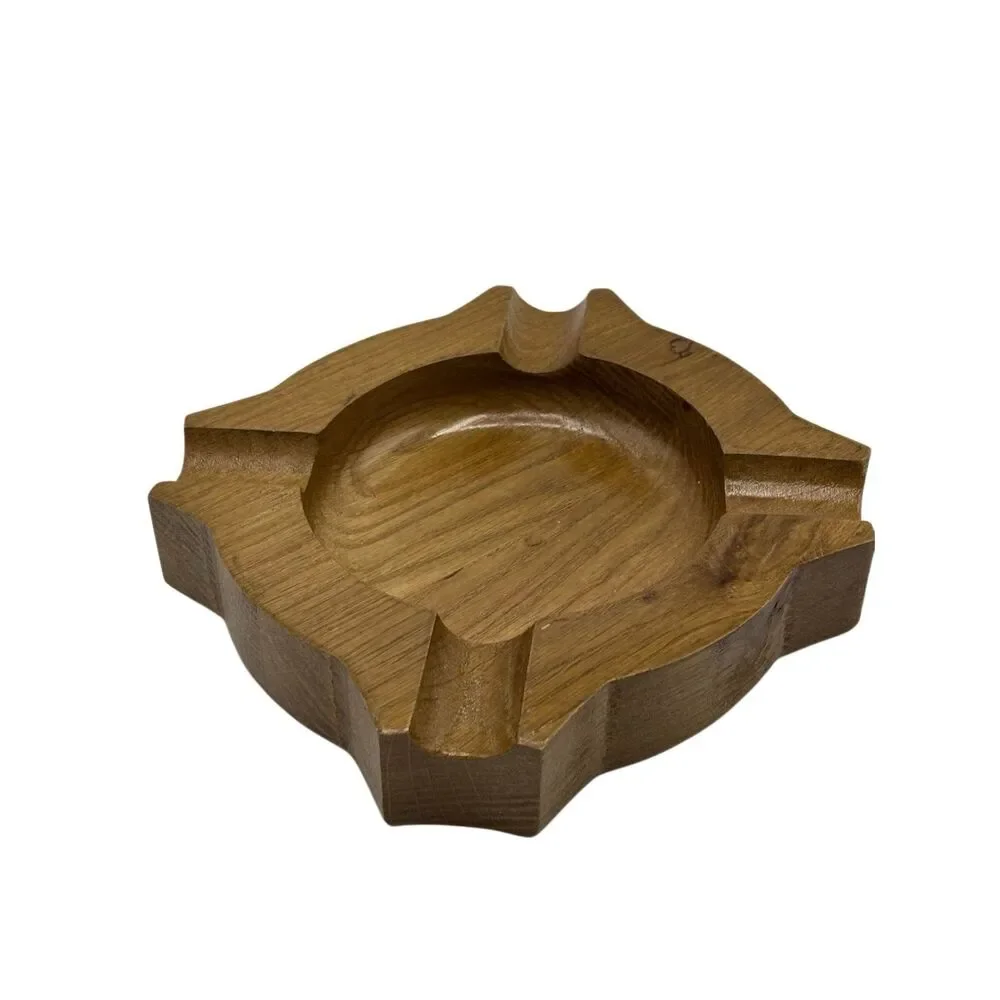 Vintage Mid Century‎ Modern Solid Wood Ashtray Carved Cigarette Cigar Holder